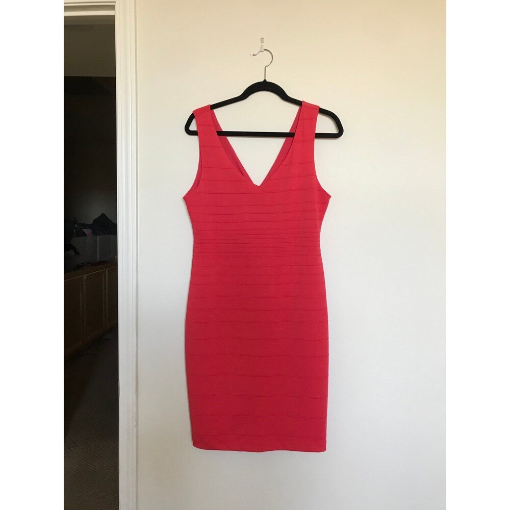 bisou bisou red orange curvy stretchy dress